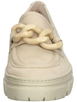 Leder-Mokassins in Beige