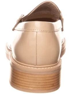 Leder-Mokassins in Beige