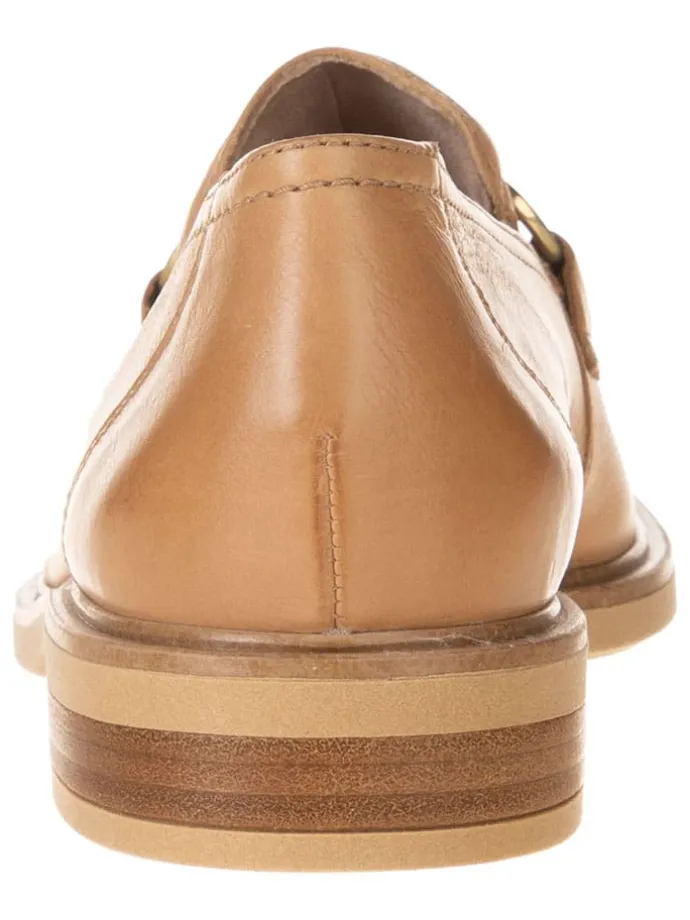 Leder-Mokassins in Beige