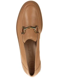 Leder-Mokassins in Beige