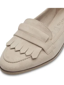 Leder-Mokassins in Beige