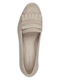 Leder-Mokassins in Beige