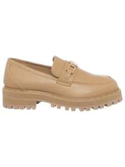 Leder-Mokassins in Beige