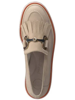 Leder-Mokassins in Beige