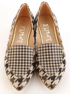 Leder-Mokassins in Beige/ Braun