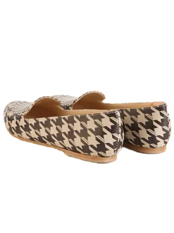 Leder-Mokassins in Beige/ Braun