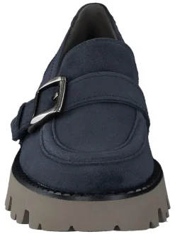 Leder-Mokassins in Blau