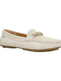 Leder-Mokassins in Creme