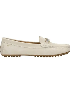 Leder-Mokassins in Creme