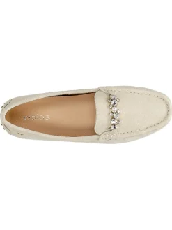 Leder-Mokassins in Creme