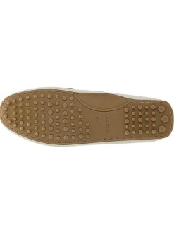 Leder-Mokassins in Creme