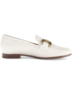 Leder-Mokassins in Creme