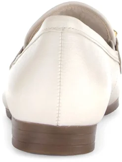 Leder-Mokassins in Creme