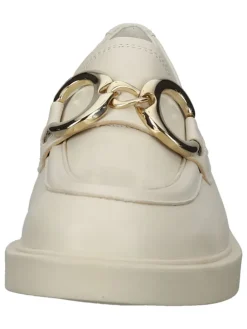 Leder-Mokassins in Creme