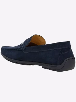 Leder-Mokassins in Dunkelblau