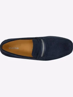 Leder-Mokassins in Dunkelblau