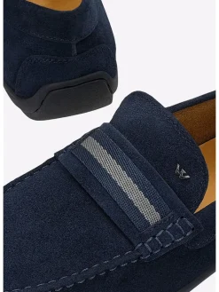 Leder-Mokassins in Dunkelblau