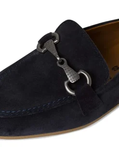 Leder-Mokassins in Dunkelblau