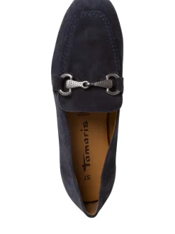 Leder-Mokassins in Dunkelblau