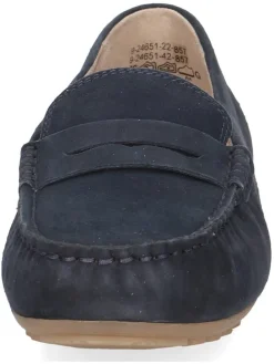 Leder-Mokassins in Dunkelblau