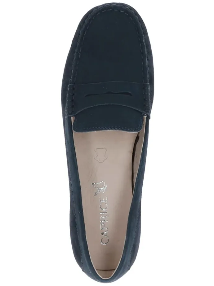 Leder-Mokassins in Dunkelblau
