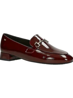 Leder-Mokassins in Dunkelrot