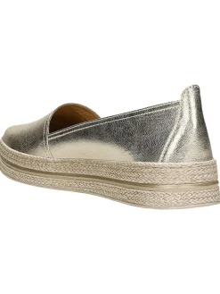 Leder-Mokassins in Gold