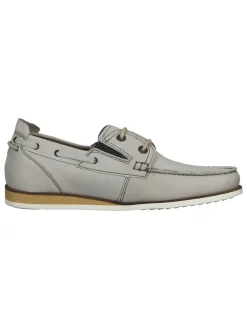 Leder-Mokassins in Grau