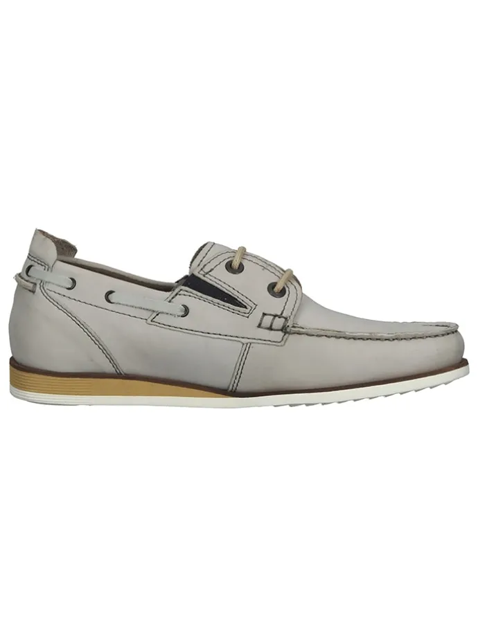 Leder-Mokassins in Grau