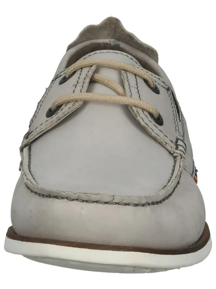 Leder-Mokassins in Grau