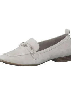 Leder-Mokassins in Grau