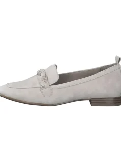 Leder-Mokassins in Grau