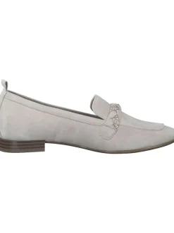 Leder-Mokassins in Grau