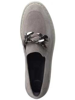 Leder-Mokassins in Grau