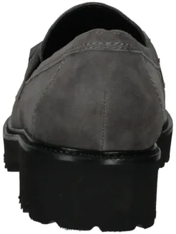 Leder-Mokassins in Grau