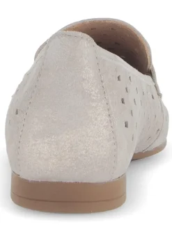 Leder-Mokassins in Grau