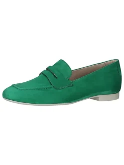 Leder-Mokassins in Grün