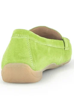 Leder-Mokassins in Grün