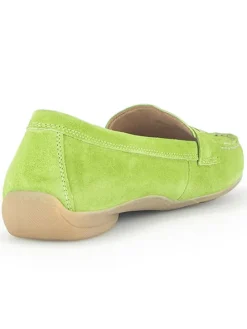 Leder-Mokassins in Grün