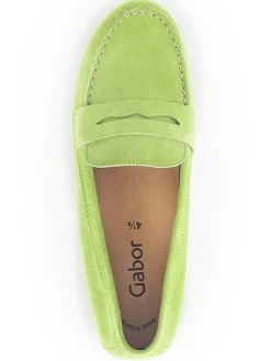 Leder-Mokassins in Grün
