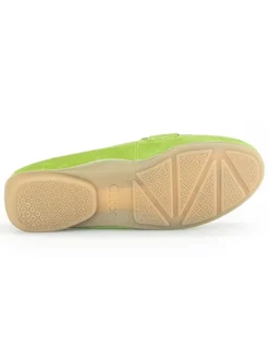 Leder-Mokassins in Grün