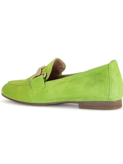 Leder-Mokassins in Grün