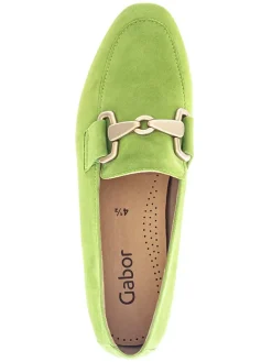 Leder-Mokassins in Grün