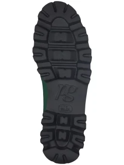 Leder-Mokassins in Grün/ Schwarz