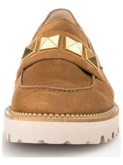 Leder-Mokassins in Hellbraun