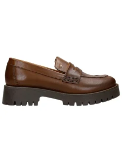 Leder-Mokassins in Hellbraun