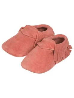 Leder-Mokassins in Koralle