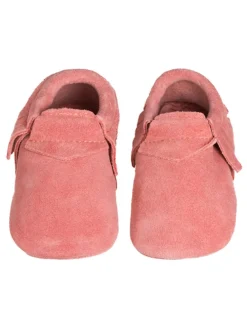 Leder-Mokassins in Koralle