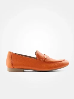Leder-Mokassins in Orange