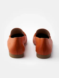 Leder-Mokassins in Orange